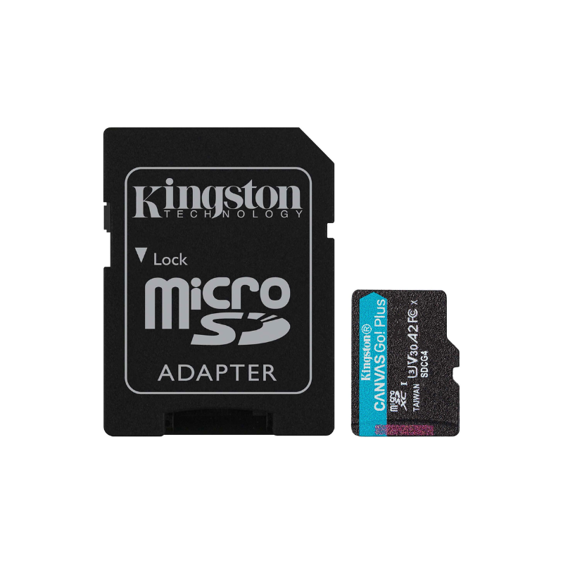 MicroSD KINGSTON 128GB c/Adap Canvas GO! Plus Gen4 (4K Camara-Drones)