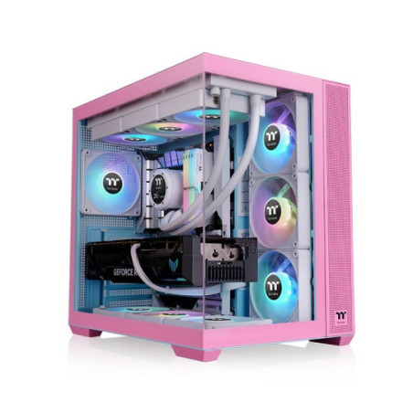 GABINETE THERMALTAKE VIEW 380 MID-TOWER TG X2 FAN ARGB X4 BUBBLE PINK