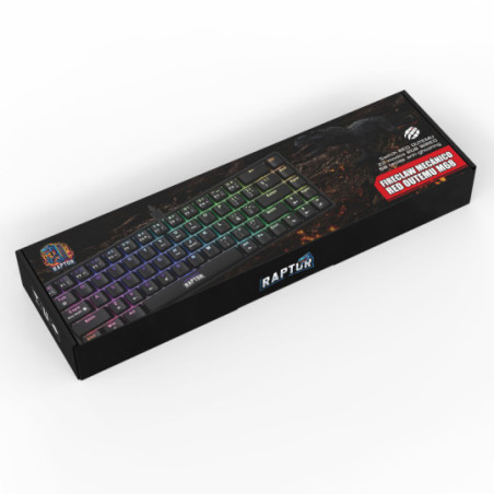 TECLADO RAPTOR FIRECLAW M68 MECANICO RETROILUMINADO SWITCH RED OUTEMU