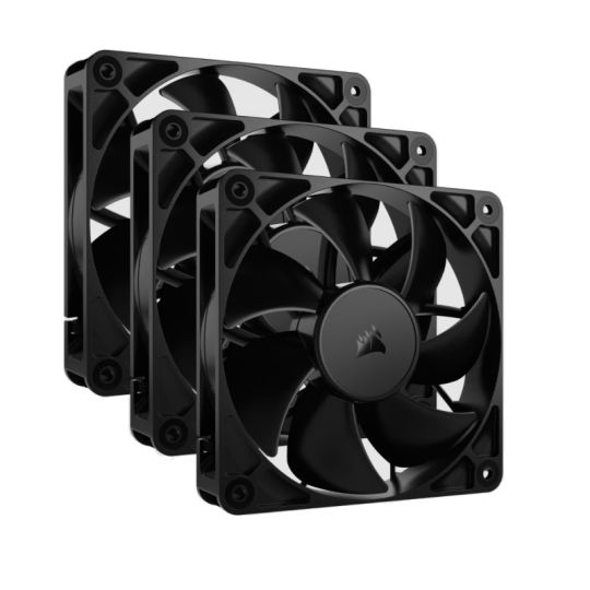 COOLER  FAN CORSAIR RS120 120MM PWM 25MM FAN BLACK PACK X3