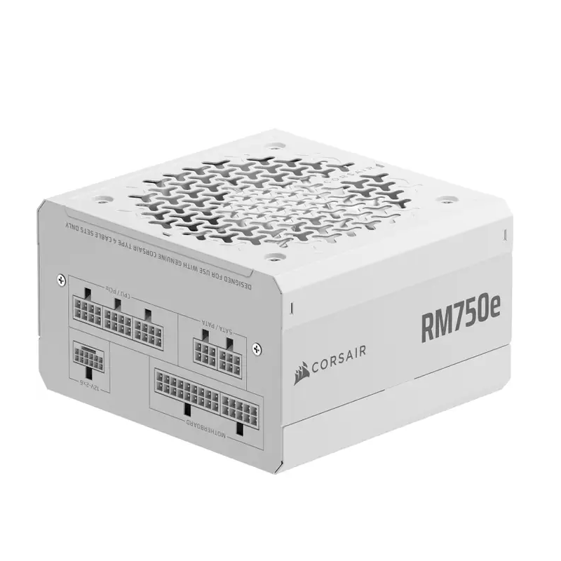 FUENTE CORSAIR RM750E 2025 750W CYBERNETICS PLATINUM FULL MODULAR PCIE 5.1 WHITE