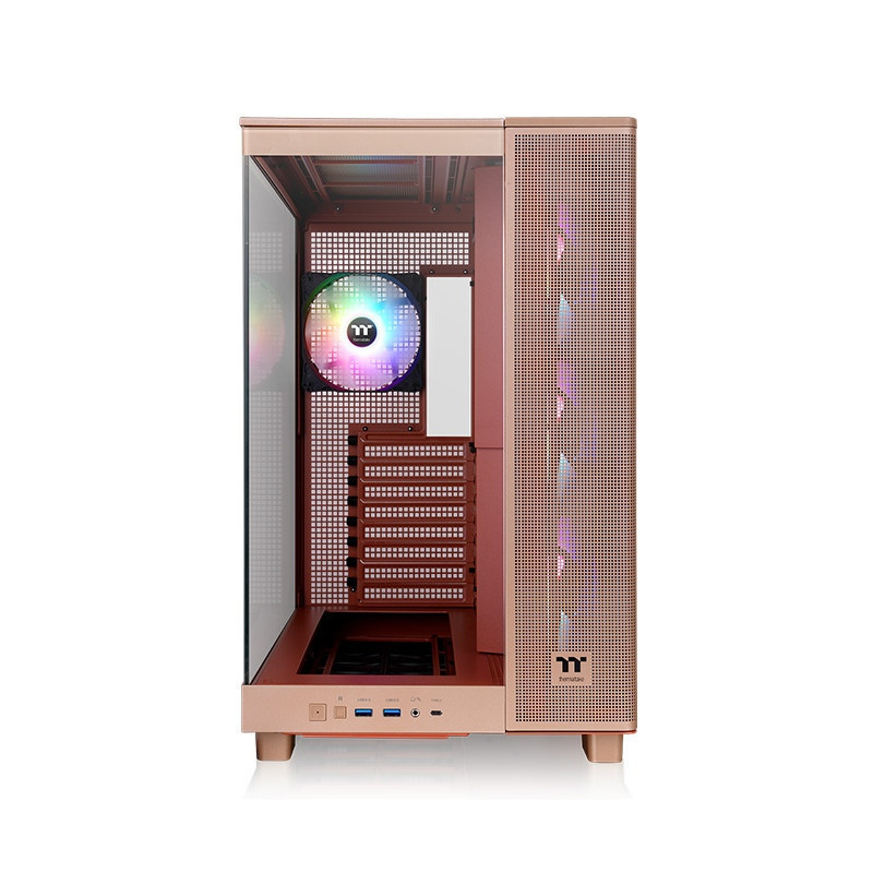 GABINETE THERMALTAKE VIEW 380 XL MID-TOWER TG X2 FAN ARGB X1 REVERSE FAN X3 GRAVEL SAND