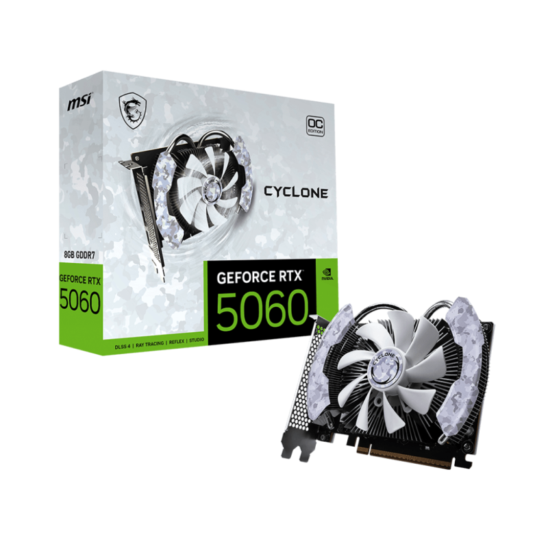 PLACA DE VIDEO VGA MSI GEFORCE RTX 5060 CYCLONE OC 8G