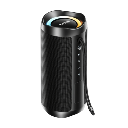 Parlante Kelyx Bluetooth 2 altavoces 12W cilindro RGB HIFI IPX7 MicroSD / USB