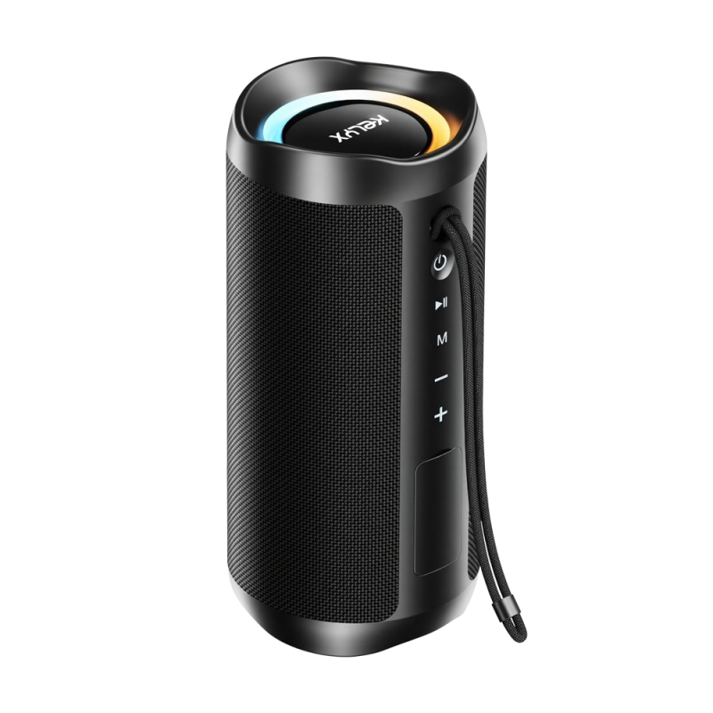 Parlante Kelyx Bluetooth 2 altavoces 12W cilindro RGB HIFI IPX7 MicroSD / USB