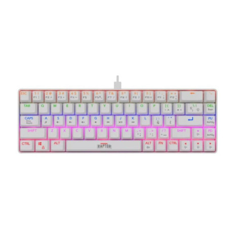 Teclado Gamer Raptor Fireclaw M68 Mecanico Retroiluminado Switch Red Outemu White