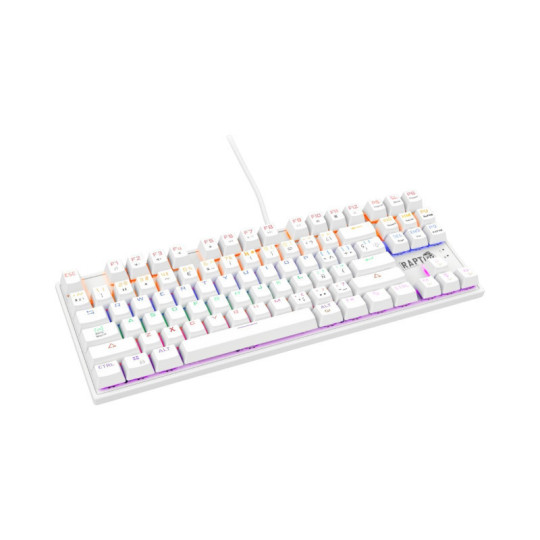 Teclado Gamer Raptor Fireclaw M87 Mecanico Retroiluminado Switch Red Outemu White