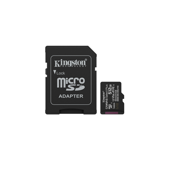 Tarjeta MicroSD KINGSTON 512GB c/Adap Gen3 150MB/s Canvas S Plus CL10