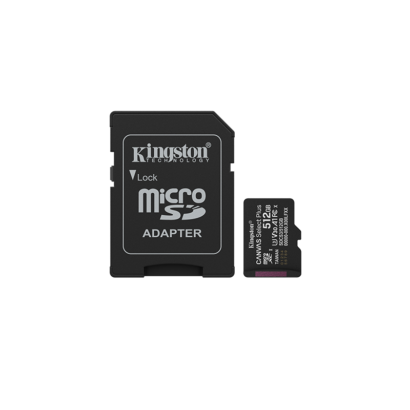 Tarjeta MicroSD KINGSTON 512GB c/Adap Gen3 150MB/s Canvas S Plus CL10