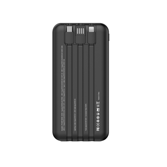 Power Bank Kelyx Slim 20000 mHa Type-C+USB+Lightning Fast Charge 22.5W Black