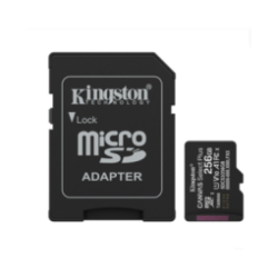 Tarjeta MicroSD KINGSTON 256GB c/Adap Gen3 150MB/s Canvas Plus CL10
