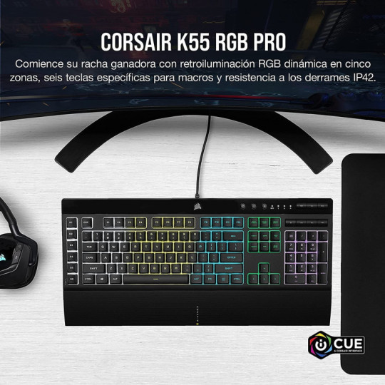 TECLADO CORSAIR K55 PRO GAMING MACRO KEY