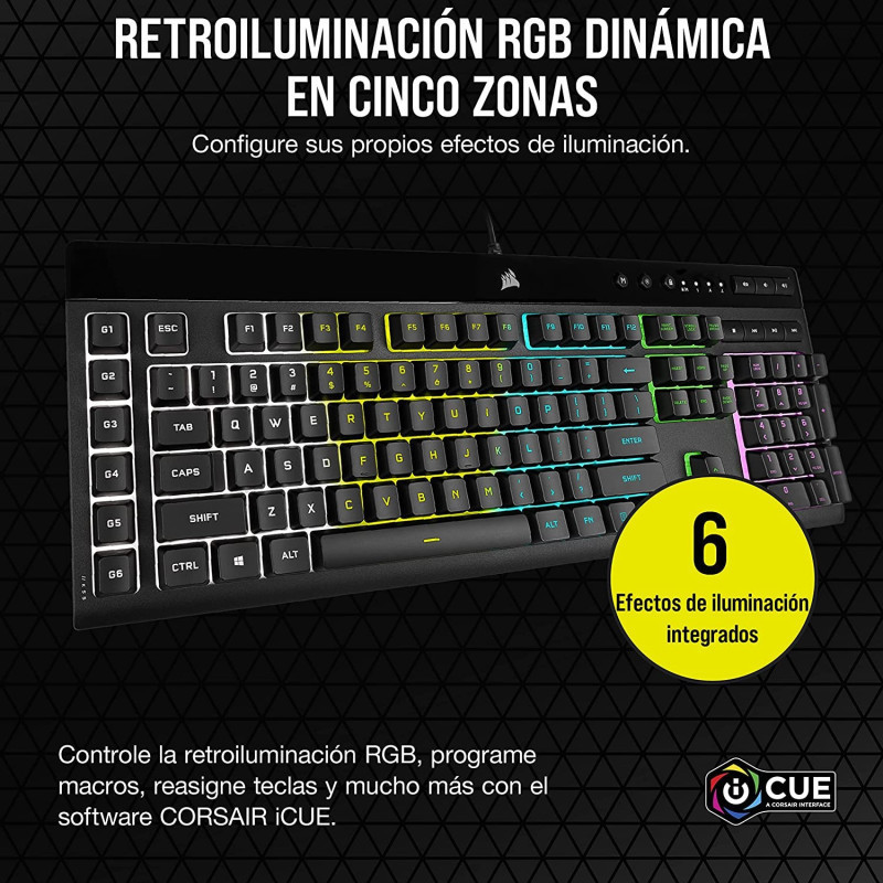 TECLADO CORSAIR K55 PRO GAMING MACRO KEY