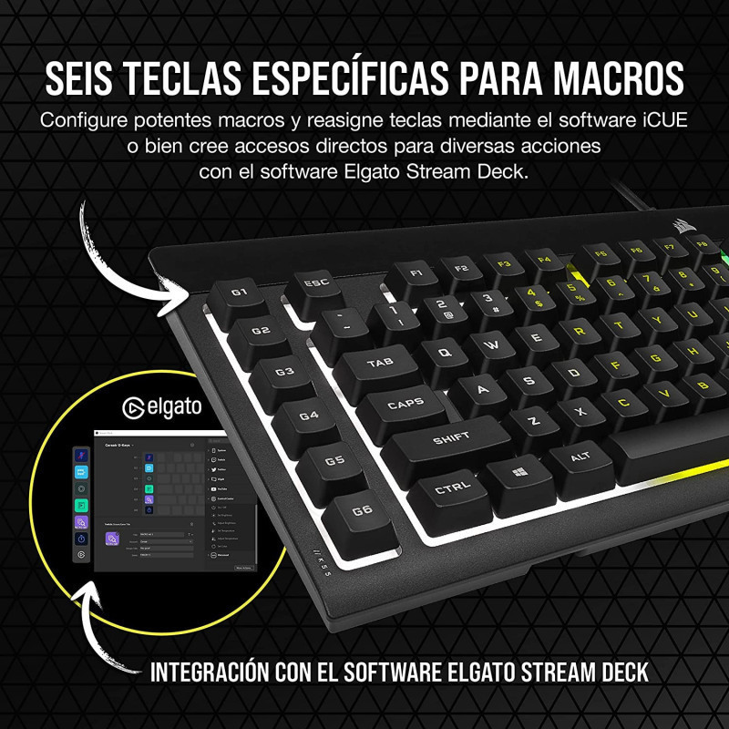 TECLADO CORSAIR K55 PRO GAMING MACRO KEY