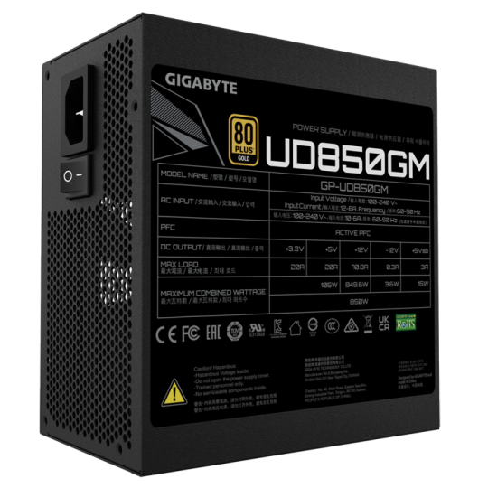 Fuente Gigabyte 850W 80 plus Gold Ultradurable Full Modular