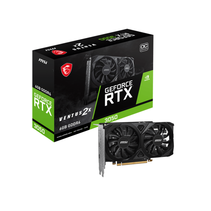 PLACA DE VIDEO MSI GEFORCE RTX 3050 VENTUS 2X 6G OC