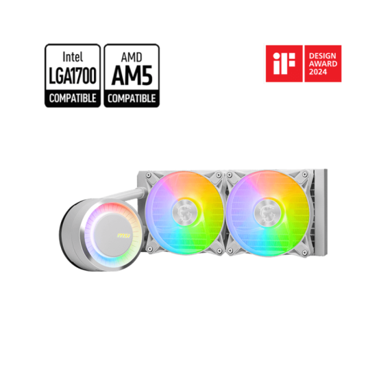 WATER COOLING MSI MAG CORELIQUID E240 2X CPU COOLER 240MM WHITE