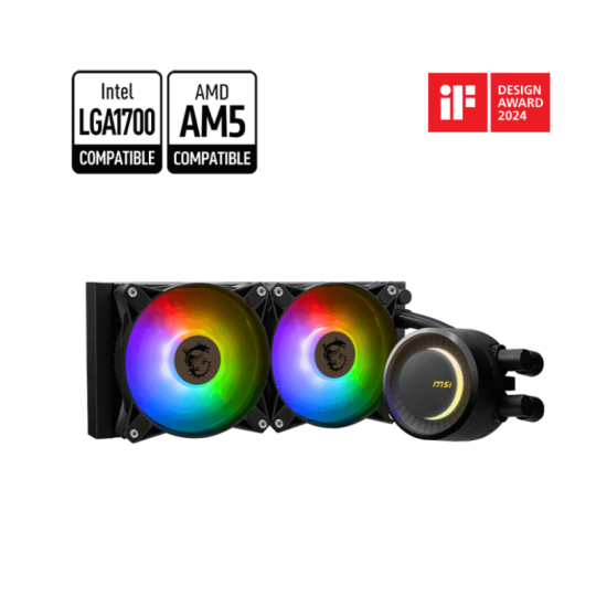 WATER COOLING MSI MAG CORELIQUID E240 2X CPU COOLER 240MM BLACK