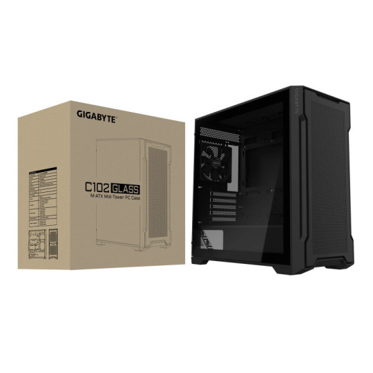 GABINETE GIGABYTE C102 GLASS SIN FUENTE