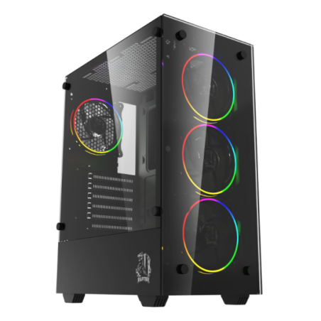 Gabinete Raptor Sentinel TG Mid-Tower RGB Fan x4 w/button control